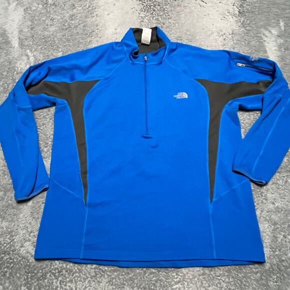 The North Face Shirt Mens XL 1/4 Zip Running Blue Black Quarter Zip Performance - Picture 1 of 8